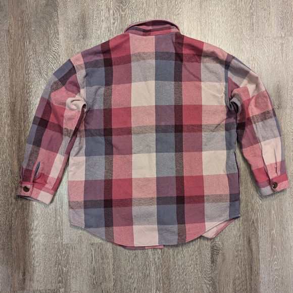 4/$30 Maurices Pink & Purple Flannel Shirt Jacket Shacket #152 - Picture 2 of 6